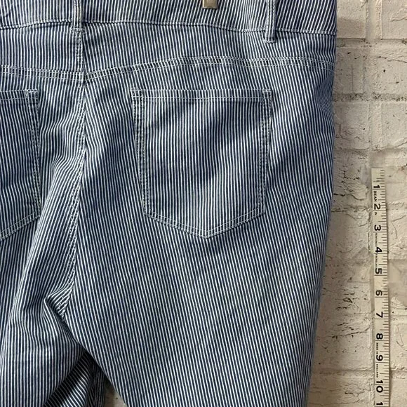 Avenue Denim Blue Striped Crapri Jeans 24W | Railroad Stripe | Plus Size - Picture 7 of 11